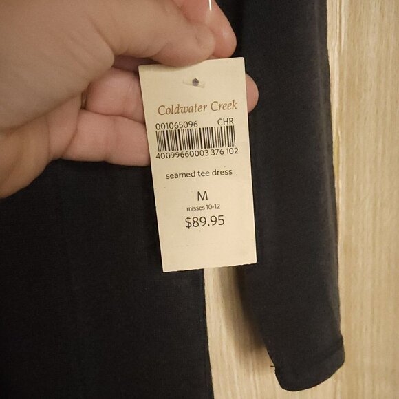 Coldwater Creek Grey New Stretchy Fit Flare Knit Dress Medium - Picture 4 of 7